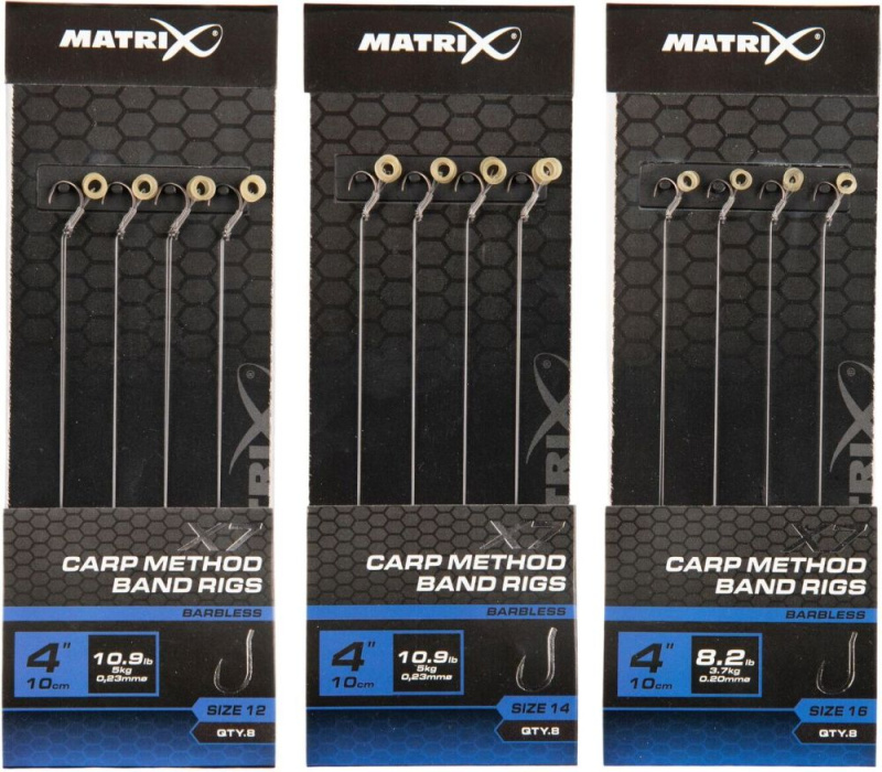 Matrix návazec x7 carp method band rigs 10 cm - velikost háčku 12