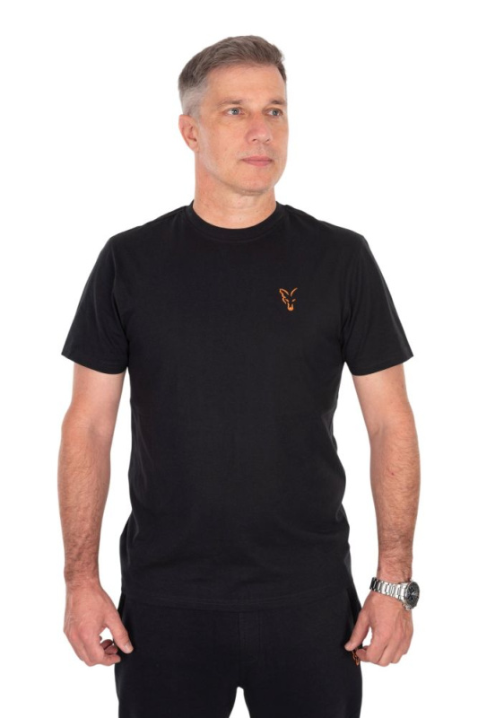 Fox tričko classic t-shirt black/orange - m