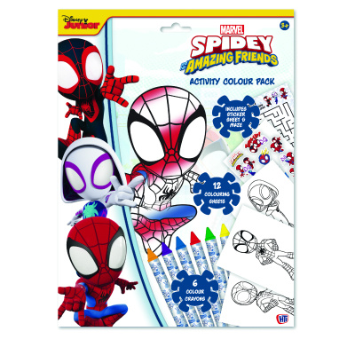 Spidey pracovní listy s barvami