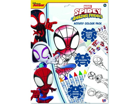 Spidey pracovní listy s barvami