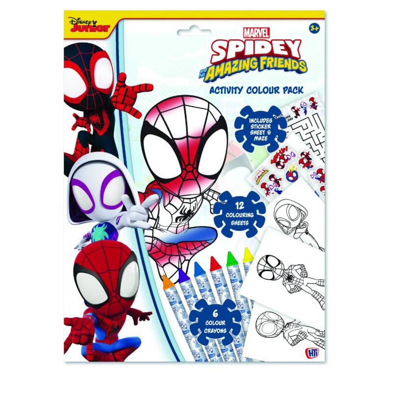 Spidey pracovní listy s barvami