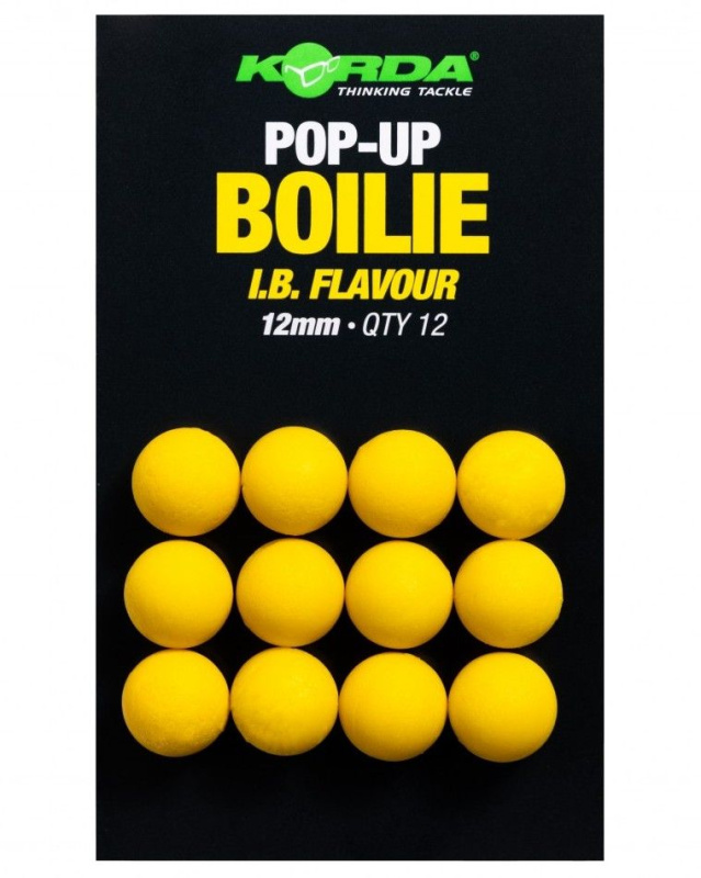 Korda umělá nástraha pop up boilie ib yellow - 12 mm 12 ks