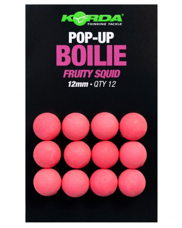 Korda umělá nástraha pop up boilie fruity squid pink - 12 mm 12 ks