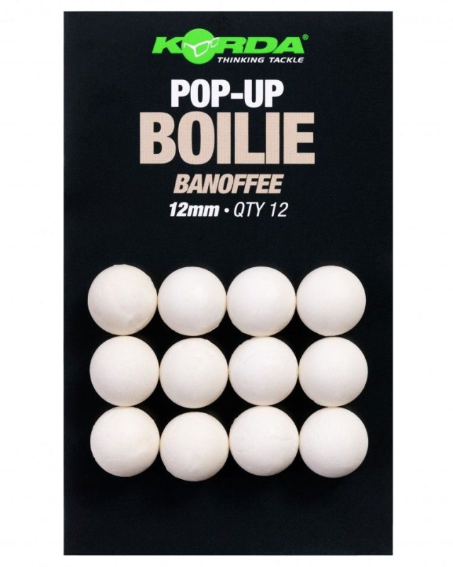 Korda umělá nástraha pop up boilie banoffee white - 12 mm 12 ks