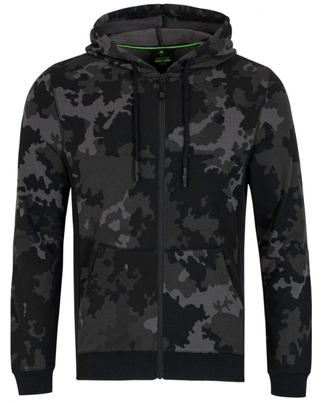 Korda mikina zip hoodie black kamo - xl