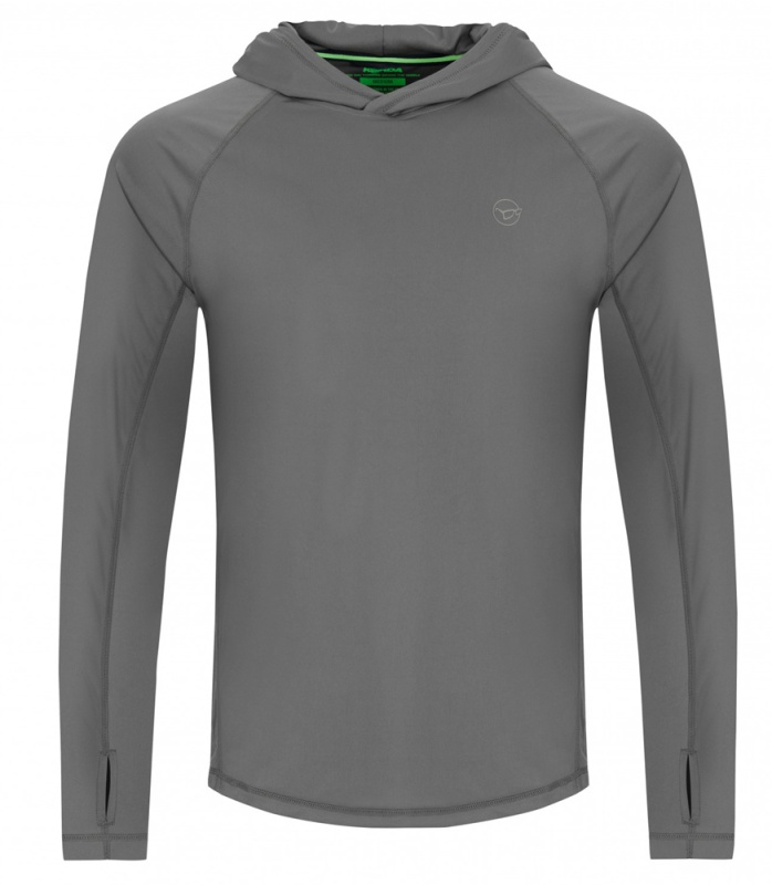 Korda triko upf hooded top charcoal - s