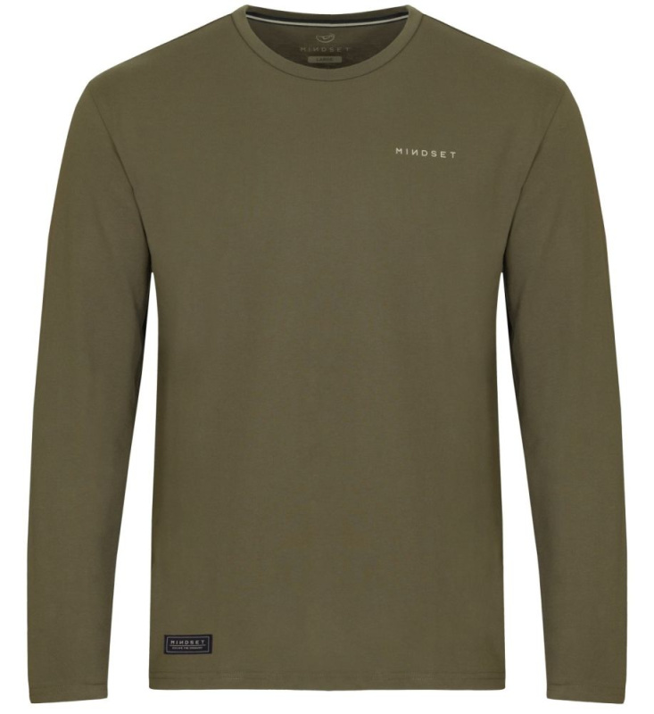 Korda tričko s dlouhým rukávem mindset minimal ls tee dark olive - m