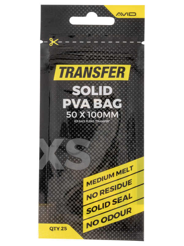 Avid carp pva sáčky transfer solid pva bag - x-small (50x100 mm)