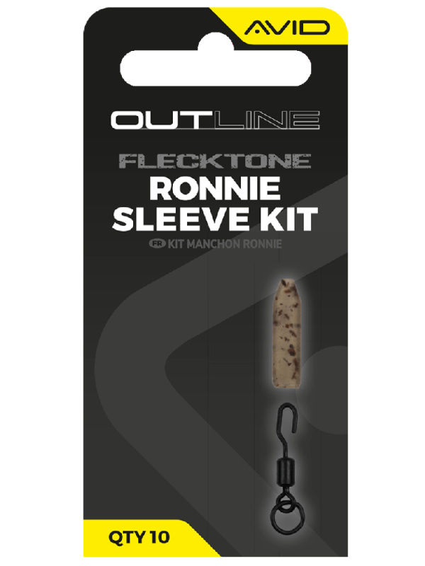 Avid carp obratlík s kroužkem a převlek outline flecktone ronnie sleeve kit