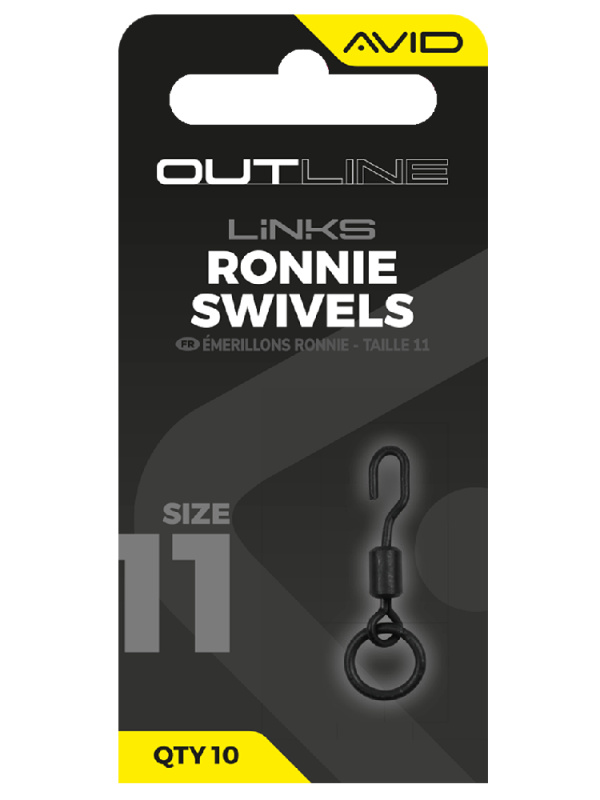 Avid carp obratlík s kroužkem outline ronnie swivels velikosti 11