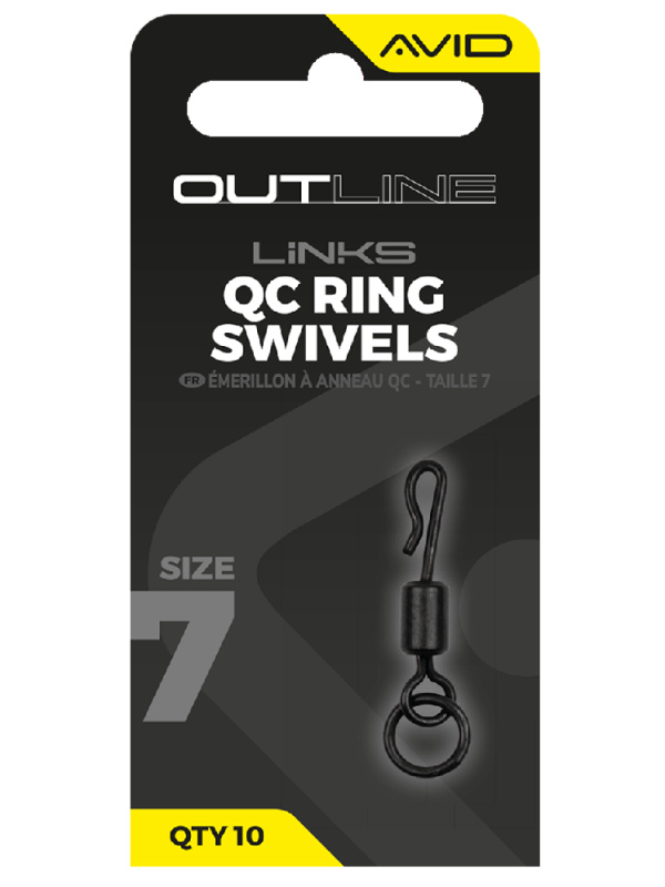 Avid carp obratlík s kroužkem outline qc ring swivel - velikosti 7