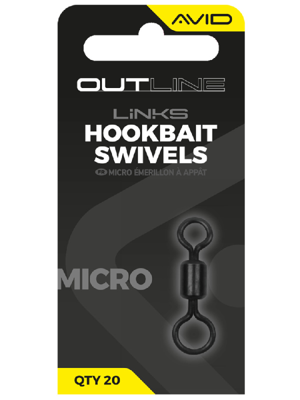 Avid carp obratlík outline mirco hookbait swivel velikosti 17