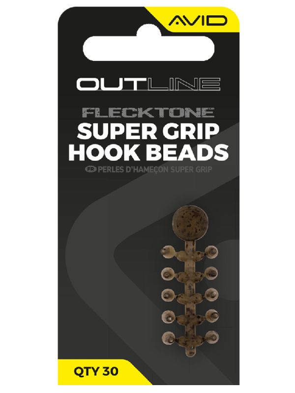 Avid carp zarážky stoper outline flecktone super grip hook beads