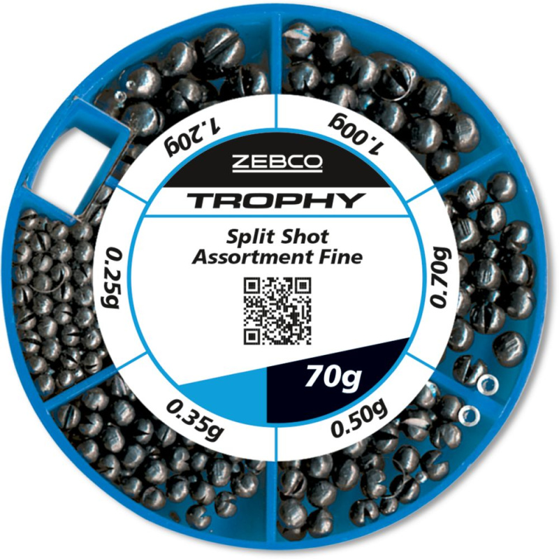 Zebco sada bročků trophy split shot assortment fine - 70 g