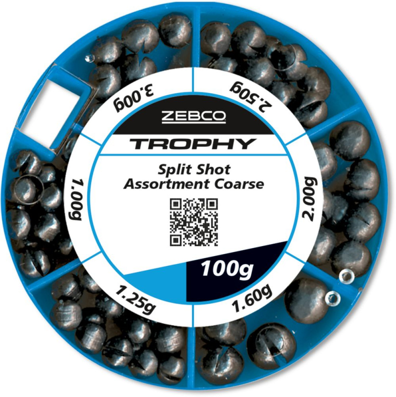 Zebco sada bročků trophy split shot assortment coarse 100 g
