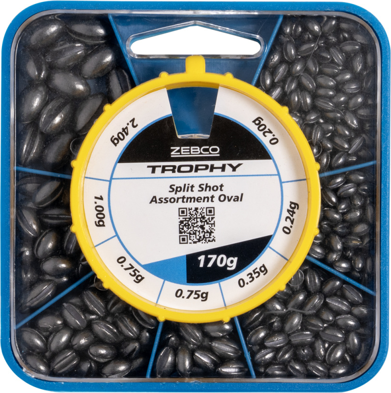 Zebco sada bročků trophy oval split shot assortment 170 g