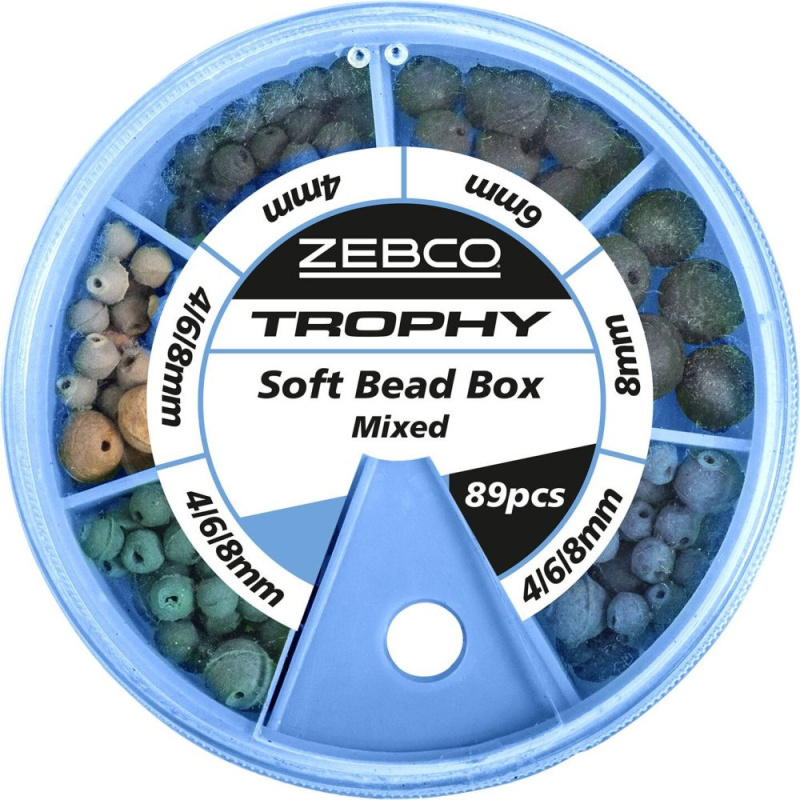 Zebco kuličky trophy soft bead box mixed 89 ks