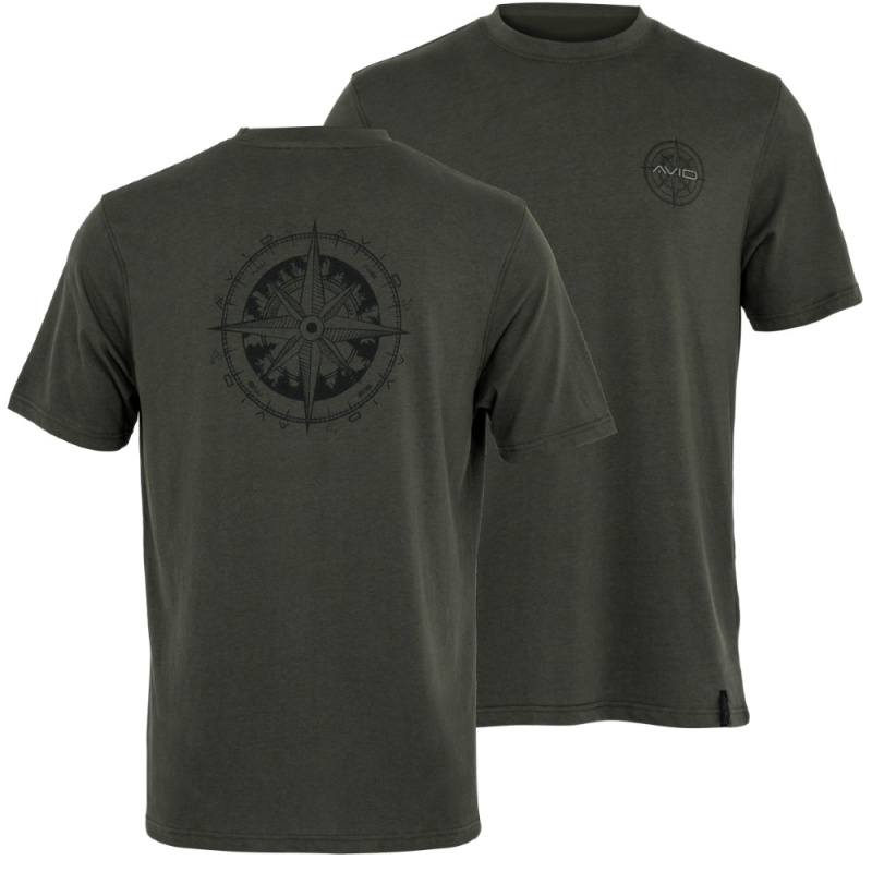 Avid carp tričko bearing t-shirt green - m