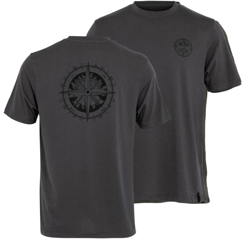 Avid carp tričko bearing t-shirt grey - s