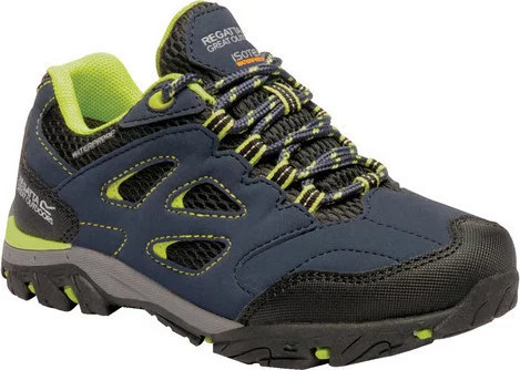 Dětská trekingová obuv RKF572 Holcombe Low Jnr Modrá - REGATTA tmavě modrá-zelená 35