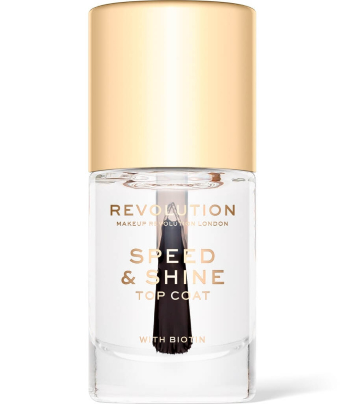 Makeup Revolution Speed & Shine rychleschnoucí lak na nehty průsvitný 10 ml