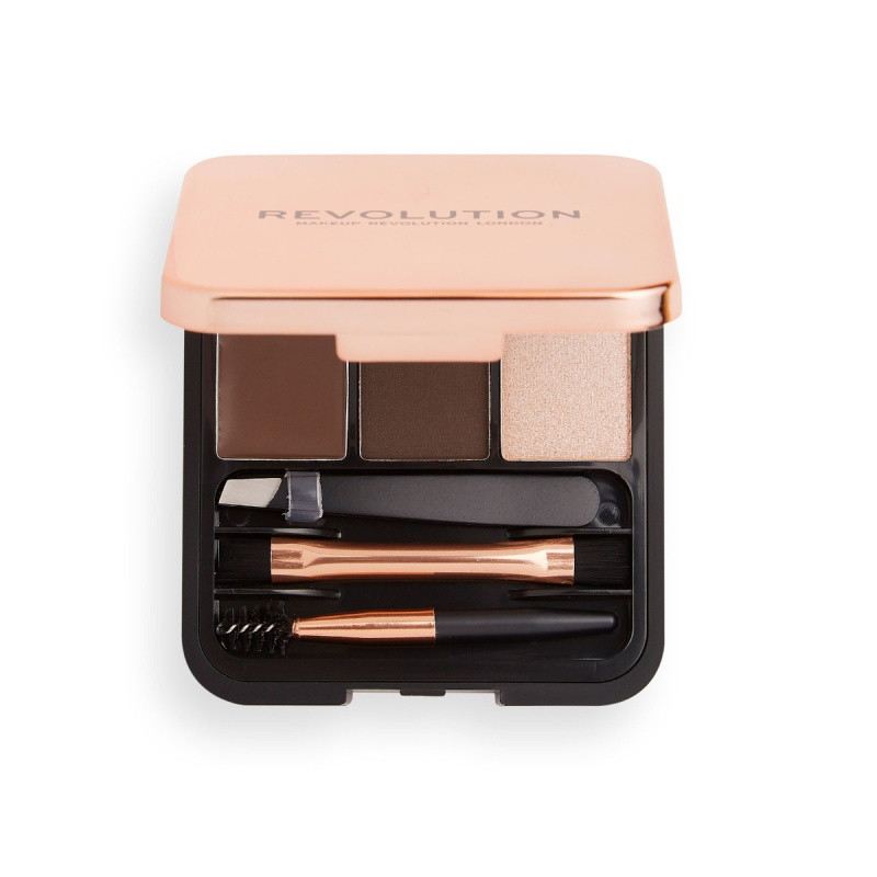 Makeup Revolution Brow Sculpt Kit sada pro dokonalé obočí odstín Dark 2.2 g