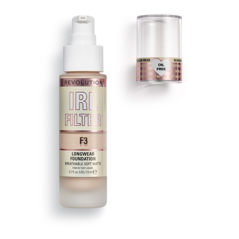 Makeup Revolution IRL Filter dlouhotrvající matující make-up odstín F3 23 ml