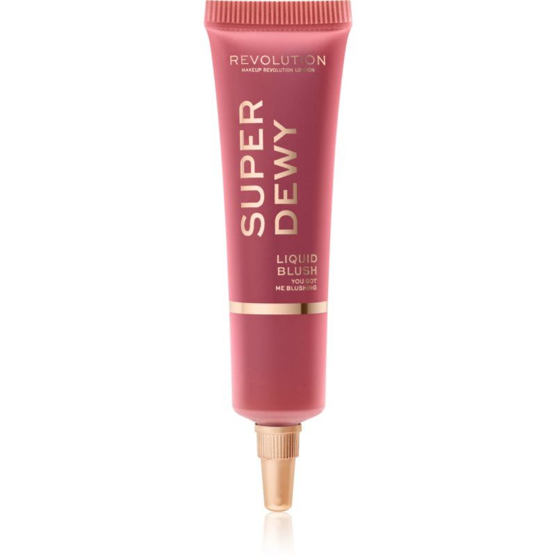 Makeup Revolution Superdewy tekutá tvářenka odstín You Got Me Blushing 15 ml