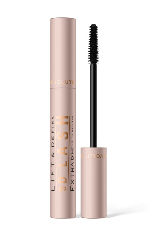 Makeup Revolution 5D Lash Extra řasenka pro dlouhé a plné řasy odstín Jet Black 14 ml