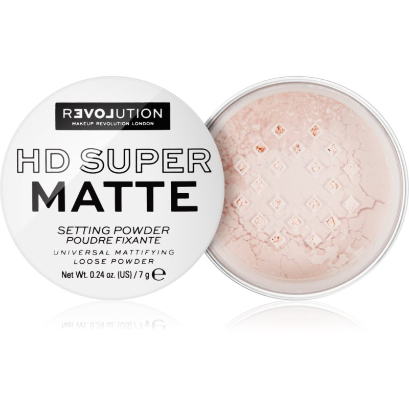 Revolution Relove HD Super Matte transparentní fixační pudr s matným efektem odstín Transparent 7 g