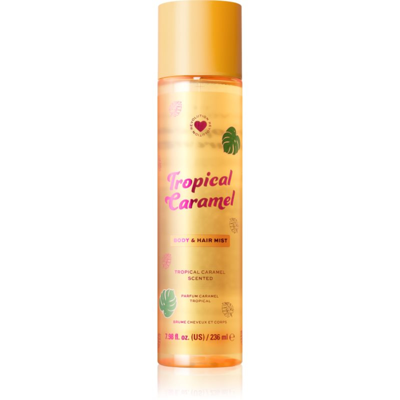 I Heart Revolution Tropical Caramel Body an Hair Mist parfémovaný sprej na tělo a vlasy pro ženy 236 ml