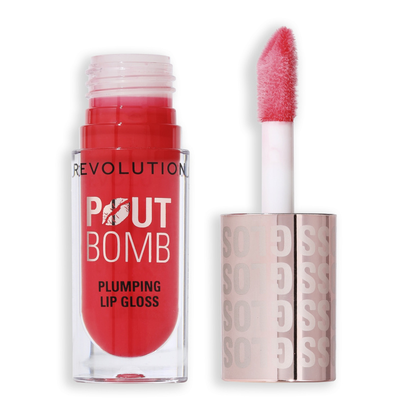 Makeup Revolution Pout Bomb lesk na rty se zvětšujícím efektem odstín Cherry Sheer Red 4.6 ml