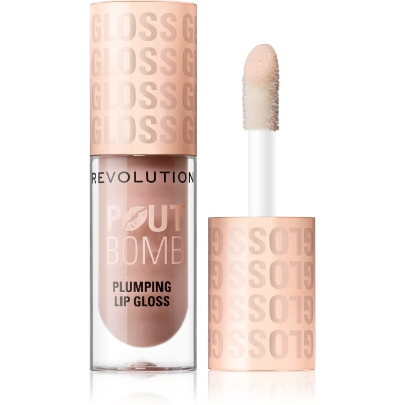 Makeup Revolution Pout Bomb lesk na rty se zvětšujícím efektem odstín Milky Sheer Holo 4.6 ml