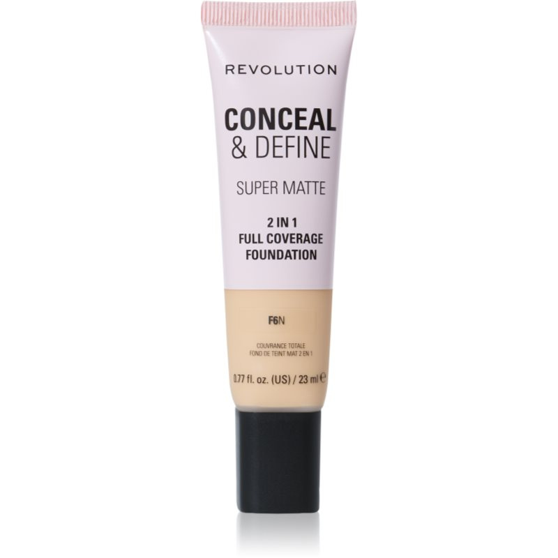 Makeup Revolution Conceal & Define matující make-up odstín F6N 23 ml