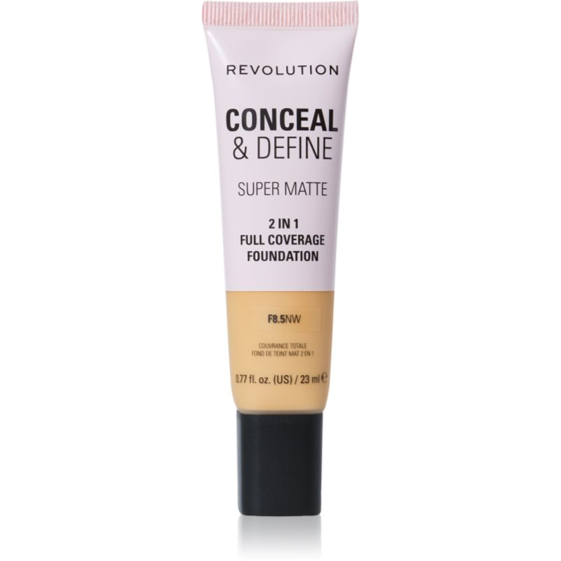 Makeup Revolution Conceal & Define matující make-up odstín F8.5NW 23 ml