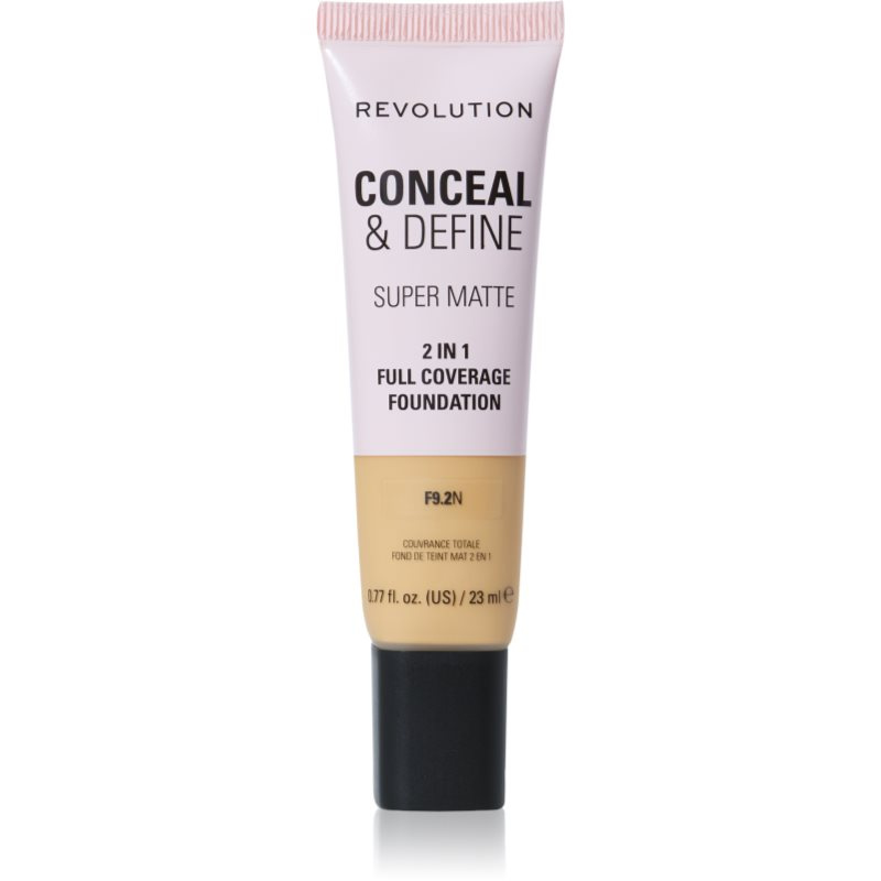 Makeup Revolution Conceal & Define matující make-up odstín F9.2N 23 ml
