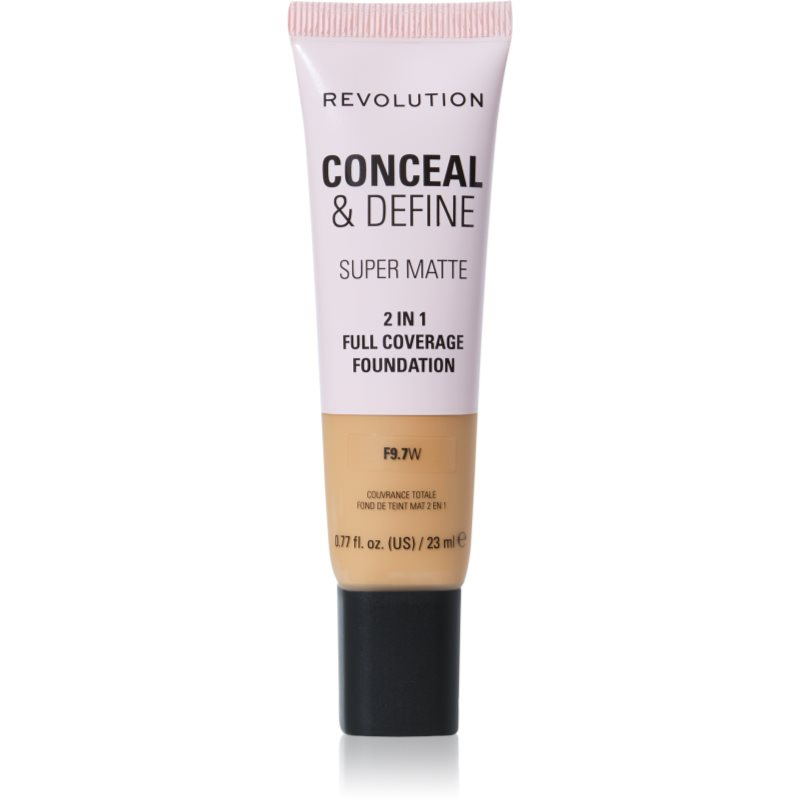 Makeup Revolution Conceal & Define matující make-up odstín F9.7W 23 ml