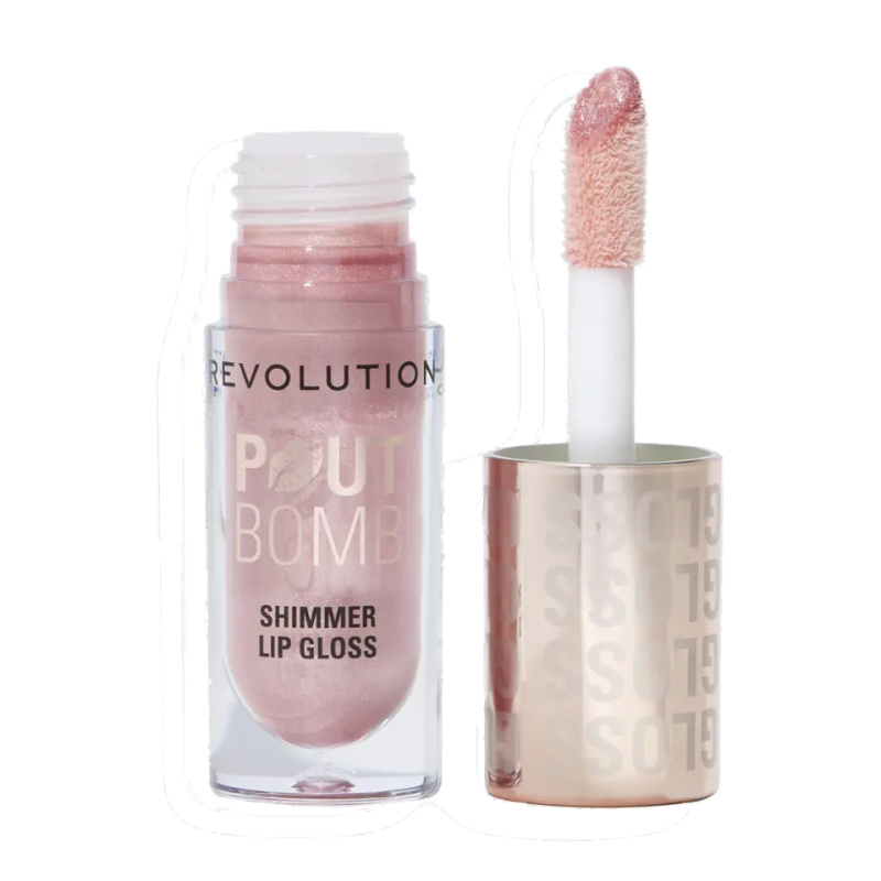 Makeup Revolution Shimmer Gloss třpytivý lesk na rty odstín Shine Pink 4.5 ml