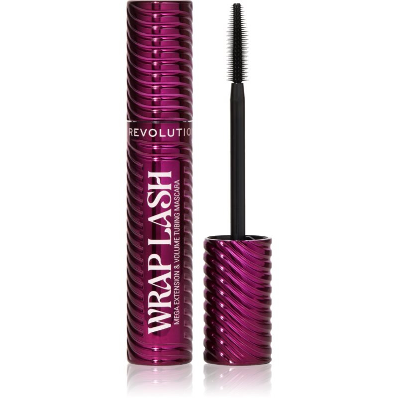 Makeup Revolution Wrap Lash Tubing řasenka pro prodloužení, natočení a objem odstín Burgundy 8.5 ml