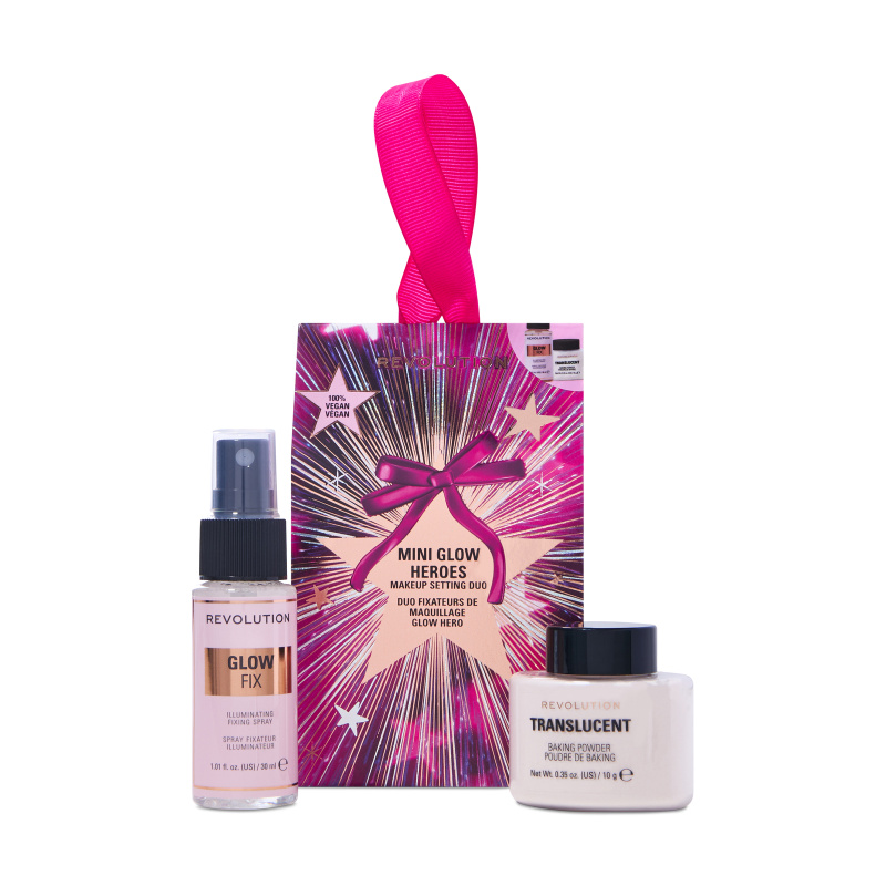 Revolution Dárková sada Mini Glow Hero`s Make-up Setting Duo