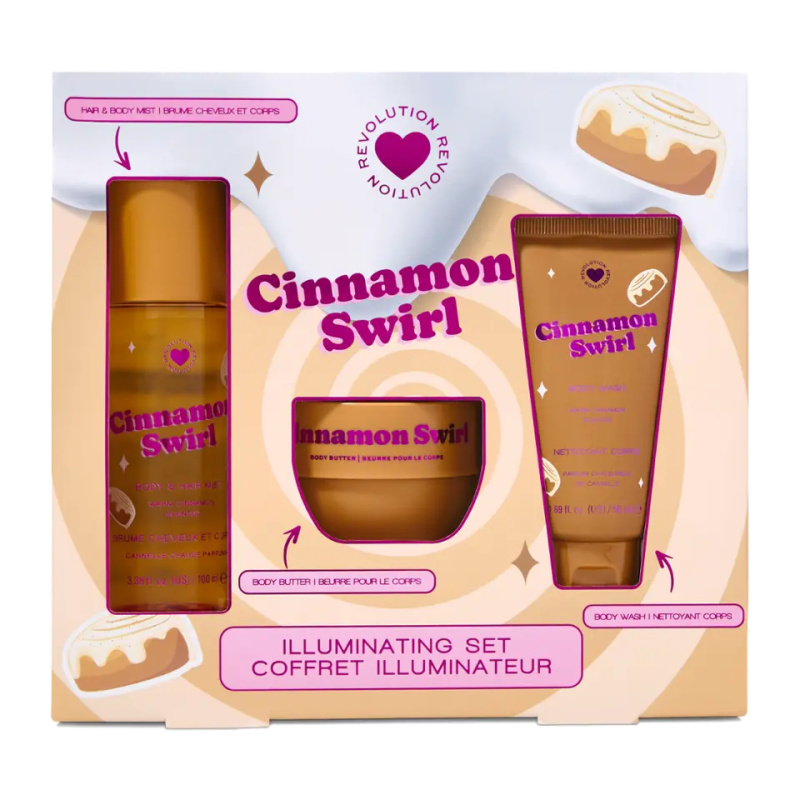 I Heart Revolution Xmas 2025 Cinamon Swirl vánoční dárková sada na tělo pro ženy