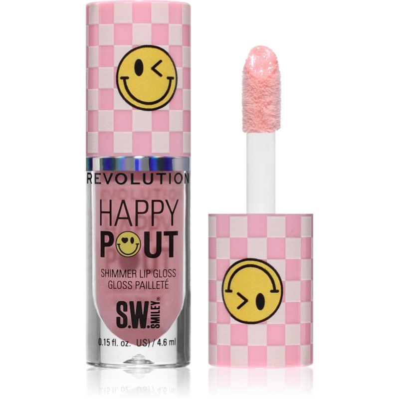 Revolution Happy Pout Shimmer Lip Gloss třpytivý lesk na rty odstín Pink Bliss 4.6 ml