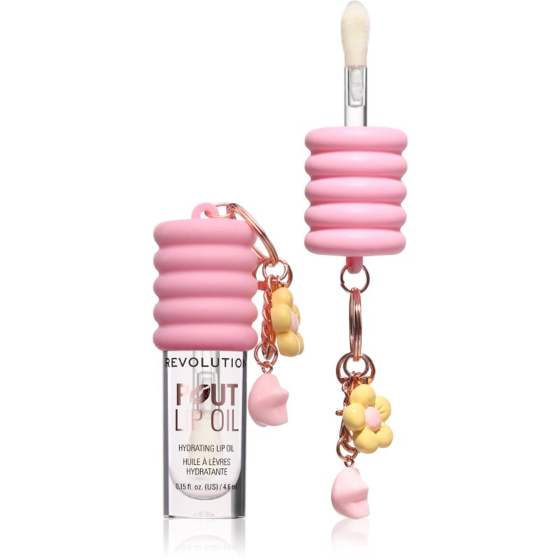 Revolution Pout Lip Oil With Charm olej na rty na klíče Pink Charm 4.6 ml