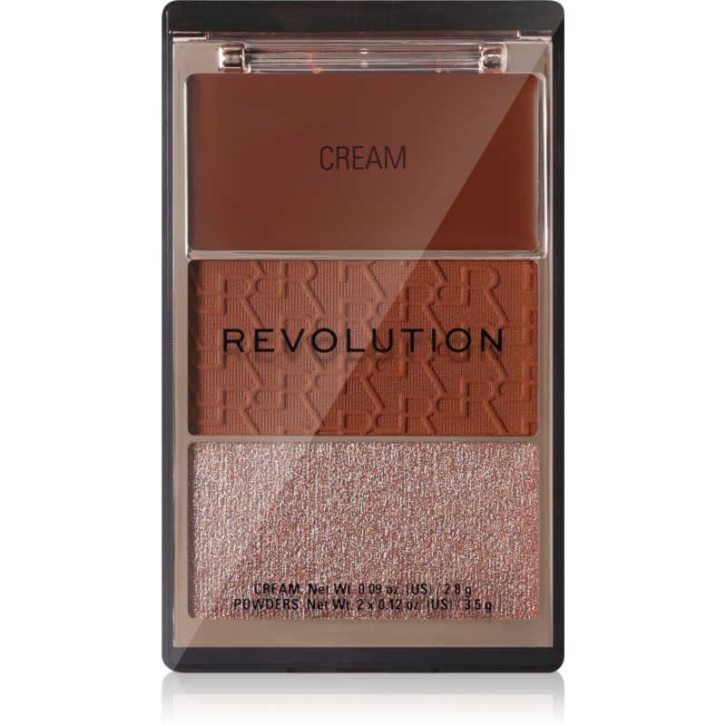 Revolution The Bronzer Icon paleta bronzerů s rozjasňovačem odstín 1 ks