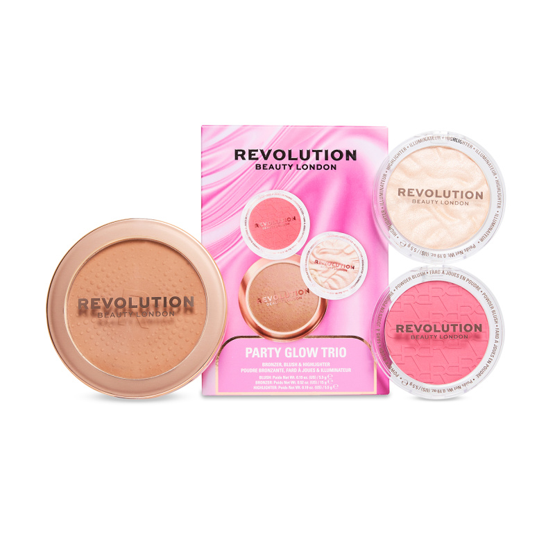 Revolution Party Glow Trio dárková sada pro rozjasnění pleti 1 ks