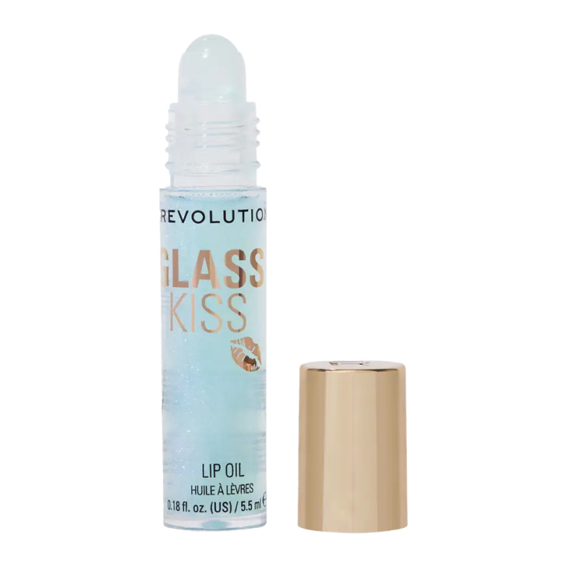 Revolution Glass Kiss třpytivý olej na rty odstín Mermaid Blue 5.5 ml
