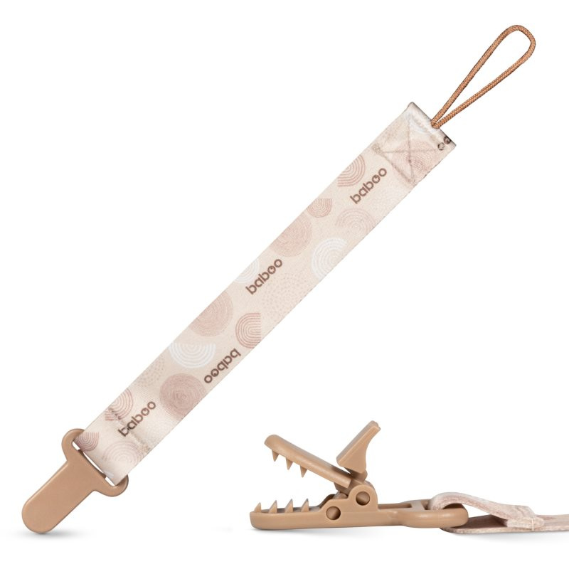 Baboo Textile Soother Holder klip na dudlík Au Naturale 1 ks