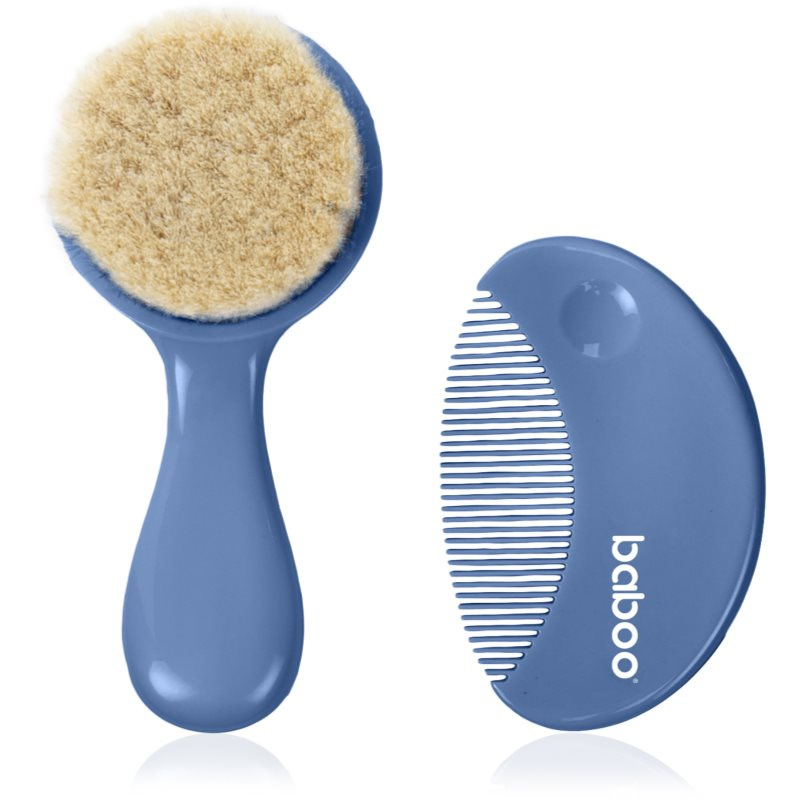 Baboo Baby Hair Brush and Comb Set sada na vlasy pro děti od narození Blue Haze 2 ks