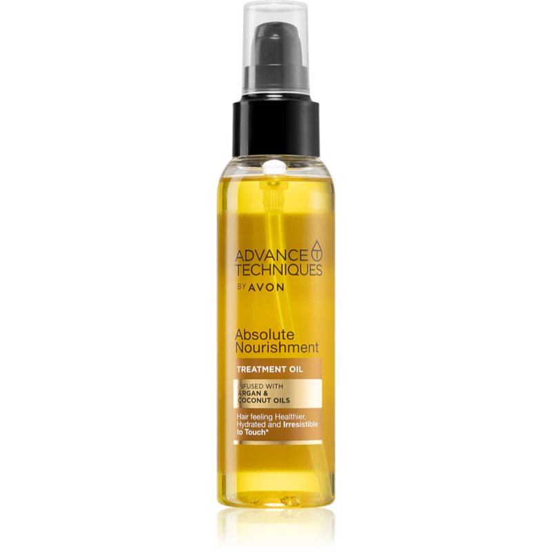 Avon Advance Techniques Absolute Nourishment vyživující olej na vlasy s arganovým olejem s kokosovým olejem 100 ml