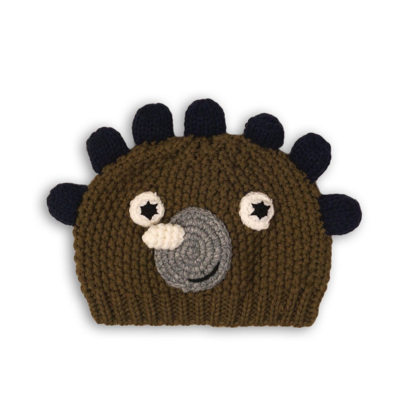 Čepice zimní chlapecká, Minoti, WHEELIE 13, khaki - 0-6m | 0-6m
